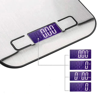 digital kitchen scale accurate stainless steel food scale lcd display side view