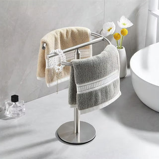 stainless steel rust resistant space saving bathroom towel rack top view