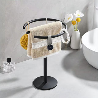 stainless steel rust resistant space saving bathroom towel rack angle view