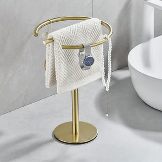 stainless steel rust resistant space saving bathroom towel rack lifestyle view