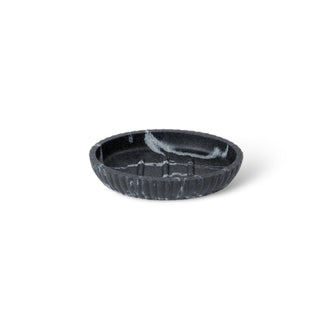 Accessoires de salle de bain effet marbre – Ensemble d'accessoires de salle de bain en grès avec motif rainuré biseauté