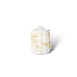 Accessoires de salle de bain effet marbre – Ensemble d'accessoires de salle de bain en grès avec motif rainuré biseauté