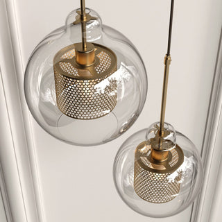 Suspension en verre – Suspension moderne avec longueur réglable et finition dorée