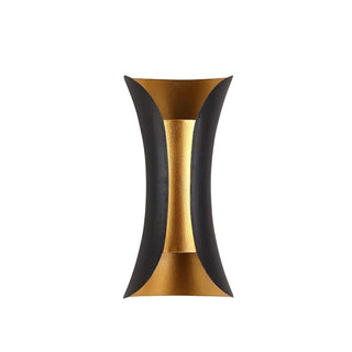 Black gold outdoor wall sconce with up-down shade — aluminum wall lamp