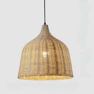 Natural handwoven rattan lamp for kitchen and dining room