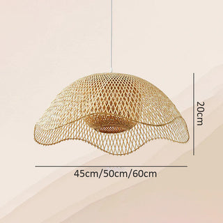 Suspension Bambou – Luminaire Tressé à Longueur Réglable Pour Salle à Manger