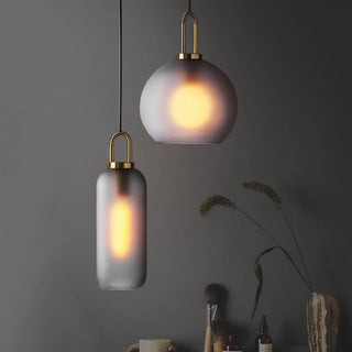 Glass Ceiling Light – Industrial Chic Smoked Glass Lamp for Kitchen & Living Room