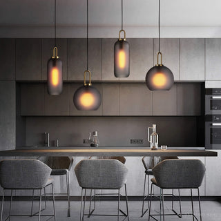 Glass Ceiling Light – Industrial Chic Smoked Glass Lamp for Kitchen & Living Room