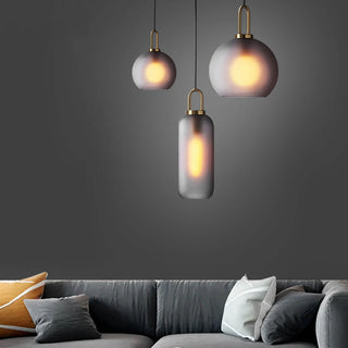Glass Ceiling Light – Industrial Chic Smoked Glass Lamp for Kitchen & Living Room