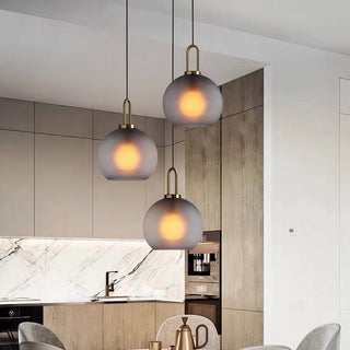 Glass Ceiling Light – Industrial Chic Smoked Glass Lamp for Kitchen & Living Room