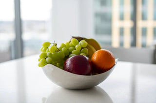triangle snack bowl rikan stainless steel hammered texture triangular serving dish close-up