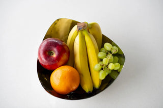triangle snack bowl rikan stainless steel hammered texture triangular serving dish side view