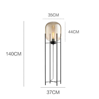 Lampadaire postmoderne en verre – Éclairage design LED en métal et verre