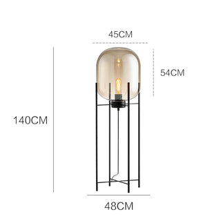 Lampadaire postmoderne en verre – Éclairage design LED en métal et verre