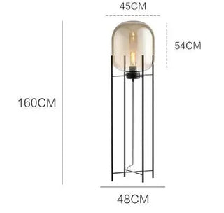 Lampadaire postmoderne en verre – Éclairage design LED en métal et verre