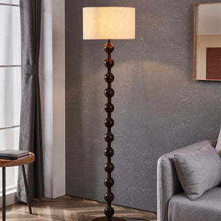 Barbell wood floor lamp ambient — medieval warm glow