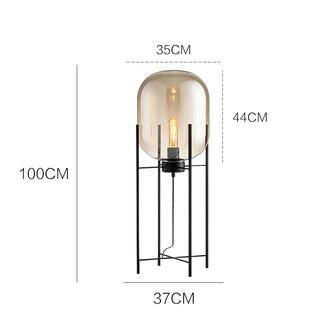 Lampadaire postmoderne en verre – Éclairage design LED en métal et verre