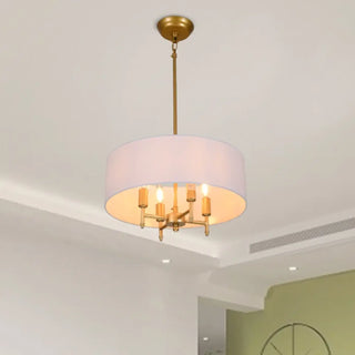 DOFOTY Elegant Round Fabric Ceiling Light in White, Black or Gold – view 4