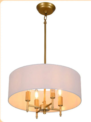 DOFOTY Elegant Round Fabric Ceiling Light in White, Black or Gold – view 7