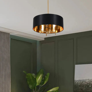 DOFOTY Elegant Round Fabric Ceiling Light in White, Black or Gold – view 3