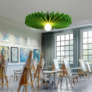 Designer flower shaped acoustic pendant, noise reducing decorative ceiling lamp