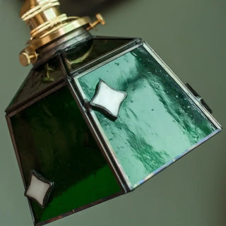 SUTYSE Art Deco Green Glass and Copper Industrial Ceiling Light – view 6