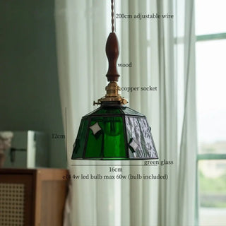 SUTYSE Art Deco Green Glass and Copper Industrial Ceiling Light – view 7