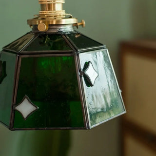 SUTYSE Art Deco Green Glass and Copper Industrial Ceiling Light – view 5