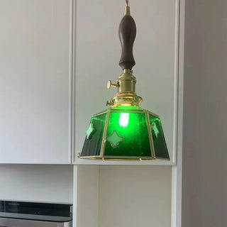 SUTYSE Art Deco Green Glass and Copper Industrial Ceiling Light – view 2