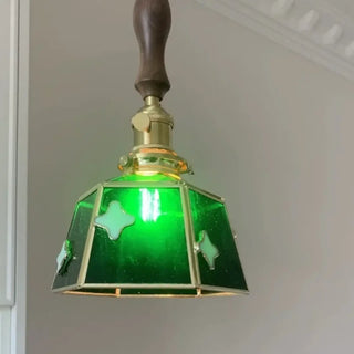 SUTYSE Art Deco Green Glass and Copper Industrial Ceiling Light – view 3