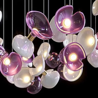 DORITERE Artistic Pink Glass and Gilded Finish Ceiling Light – view 5