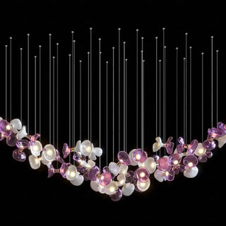 DORITERE Artistic Pink Glass and Gilded Finish Ceiling Light – view 3