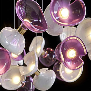 DORITERE Artistic Pink Glass and Gilded Finish Ceiling Light – view 6