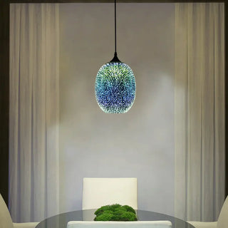 Artistic shimmering pendant light, chic interior ceiling fixture