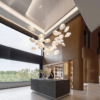 Modern floating pebble pendant light, soft diffused illumination hanging ceiling lamp