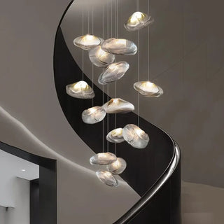 Modern floating pebble pendant ceiling lamp, soft diffused hanging light fixture