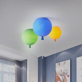 Colorful playful balloon ceiling pendant, kids bedroom hanging light fixture