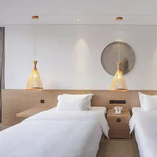 DEZY Bamboo Natural Zen Conical Ceiling Light – view 3
