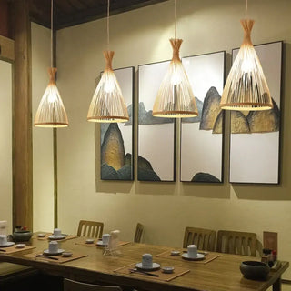 DEZY Bamboo Natural Zen Conical Ceiling Light – view 2