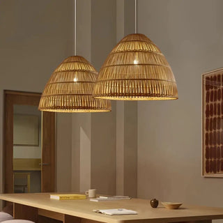 NATURA Bamboo Braid Natural Bohemian Ceiling Light – view 4