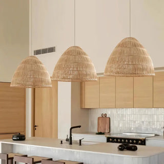 NATURA Bamboo Braid Natural Bohemian Ceiling Light – view 5