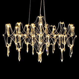 CRYSTALB Baroque Gilded Crystal Ceiling Light with Elegant Pendants – view 1