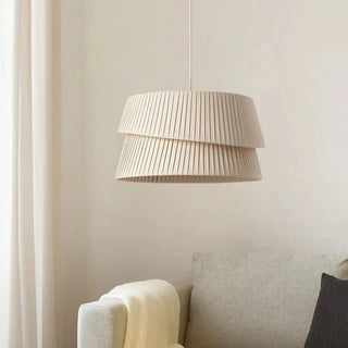 PLIDOS Beige Pleated Double Layer Fabric Ceiling Light – view 3