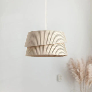 PLIDOS Beige Pleated Double Layer Fabric Ceiling Light – view 1