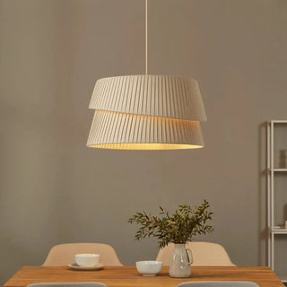 PLIDOS Beige Pleated Double Layer Fabric Ceiling Light – view 2