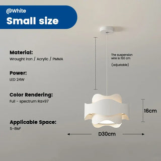 CHOUSI White Sculptural Wavy Curves Ceiling Light – view 7