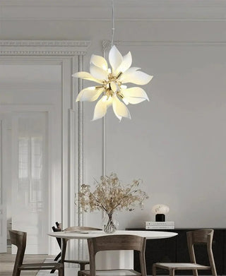Modern white flower pendant lamp, elegant petal ceiling hanging light