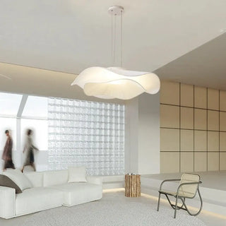 Wavy organic white pendant ceiling fixture, modern designer hanging lamp