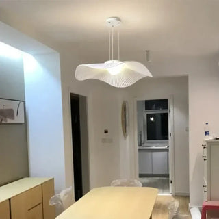 PLISSE White Wavy Fabric Pleated Organic Modern Ceiling Light – view 1