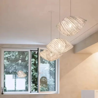 KILA Modern White Pleated Shell Ceiling Light – view 1
